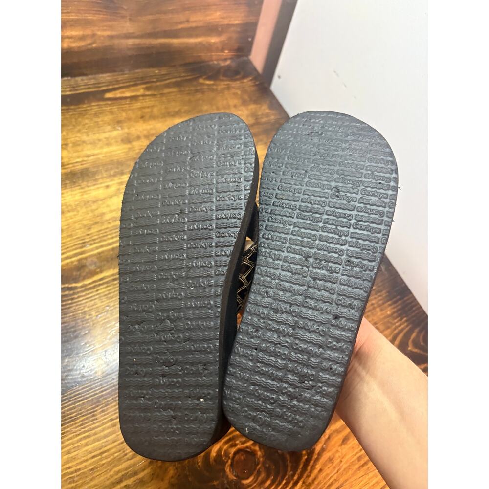 Corkys Brown Flip Flops Size 6 - Picture 7 of 7